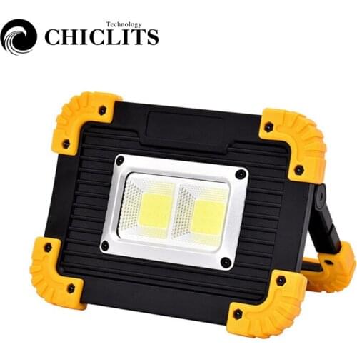 COB LED Rechargeable Camping Car Work Light Battery Operated Flood Light USB Charging Portable Power Bank Searchlight Flashlight