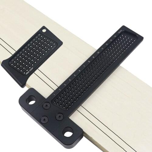 Precision Aluminum Alloy T-Shape Ruler Carpentry Woodworking Scribing Tool DIY Parts Gauge Hole Mark Measuring Caliper Accessory
