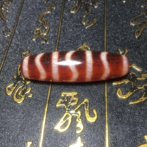 Tibet Agate DZI Red Pearl 15mm * 50mm Water pattern Pattern Feng Shui High-end Jewelry DIY Free Shipping