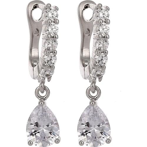 Women Trendy Brilliant Cubic zirconia Waterdrop Earrings Pretty Cubic zirconia Eardrop for Women Wedding Party Earbob