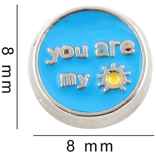20Pcs/lot Blue Red You are My Sunshine Floating Charms Hand-made DIY for Glass Lockets