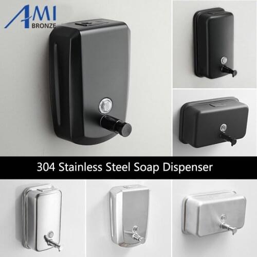 304 Stainless Steel Soap Dispenser Luxury Bathroom Hand Soap Bottle Press-Type Liquid Soap Dispensers