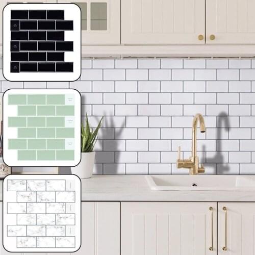 3D Waterproof Self-adhesive Mosaic Vinyl Wall Sticker DIY Kitchen Stickers Home Wall Tile Stickers Dectors
