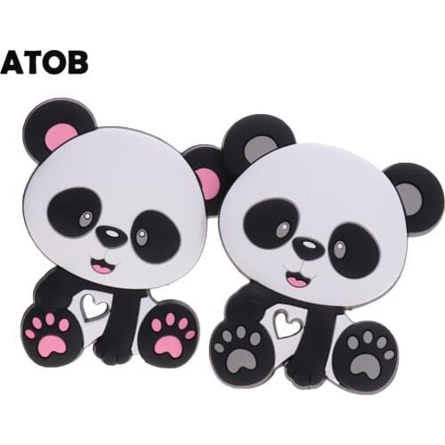 5PCS Baby Teether Silicone Animal Silicone Teething Accessories Teethers For Babies Panda Food Grade Silicone Teeth Gum