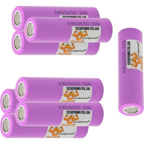 Russian Warehouse Fast Delivery inr 18650 battery 30Q li-ion batteries lithium 3000mah 3.7V 10C rate high drain flat top