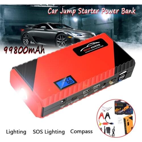 Car Jump Starter Battery Power Bank 99800mAh 12V 600A LED Daul USB Emergency Charger Portable Car Battery Jump Starter Booster