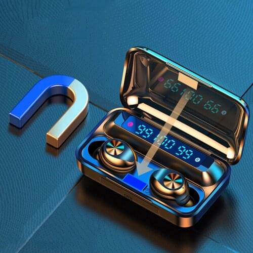 F9-10 Wireless Earphones Bluetooth 5.0 Headphones Deep Bass Stereo Sports Headsets Earbuds with Mic LED Battery Display