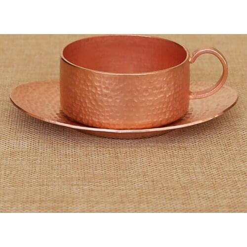 Handmade retro pure red copper coffee cup teacup tea water wine cup spoon set drinkware