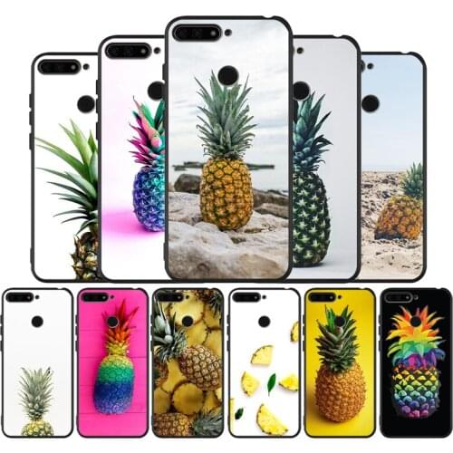 Fruit Pineapple black Silicone Phone Case For honor 30 20 Pro 8 8X 9 10 20 Lite Mate 10 20 30 Lite Pro cover