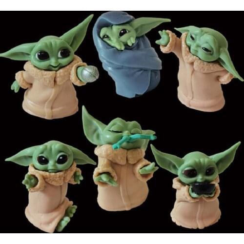 Disney Star Wars 6pcs/set Baby Yoda Figure Kawaii Aberdeen Character Mandalorian Popular Childrens Toy Christmas Gifts