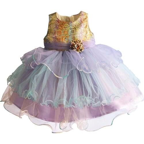 Infant Baby Girl Summer Tutu Dress Christening Ball Gown Kids Dresses For Girl Newborn Party Wedding 1 2 3 Years Birthday Dress