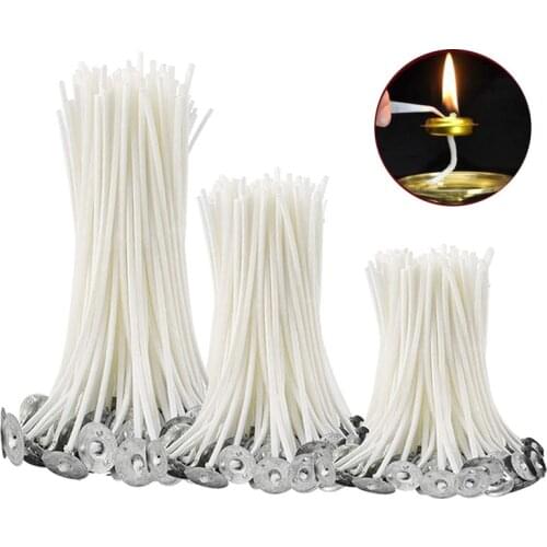 100pcs/lot Candles Wick Smokeless Wax Pure Cotton Candle Making DIY Kerosene Stoves Flameless Birthday Wicks For Party Supplies