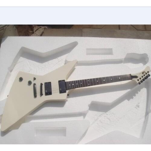 Left handed james hetfield custom guitar lefty metallic team used electric guitar backhand creamy white guitar free shipping