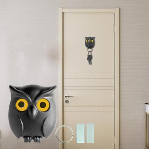 Hot Sale Cute Owl Keychain Pendant Big Eyes Cute Vintage Convex Pendant Keychain Magnetic Wall Holder Magnets Key Hanger Hook