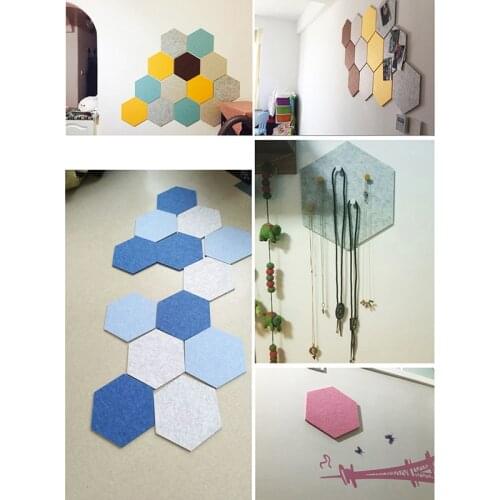 HOT Hexagon Pad Cork Board/Pin Board 1 Pc Colorful Wall Tiles Memo Felt Board For Wall Stickers Home Decors