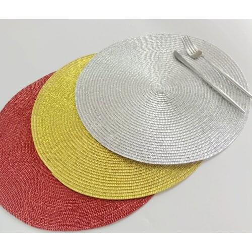 Festival Activity Dining Table Mat Woven Placemat Pad Heat Resistant Bowls Coffee Cups Coaster Tableware Mat For Home Kitchen