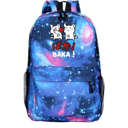 Cute Teenager School Bags Baka Rabbit Slap Backpack Laptop Bags Unisex Galaxy Bagpack Bookbag Boys Girls Travel Mochila Rucksack