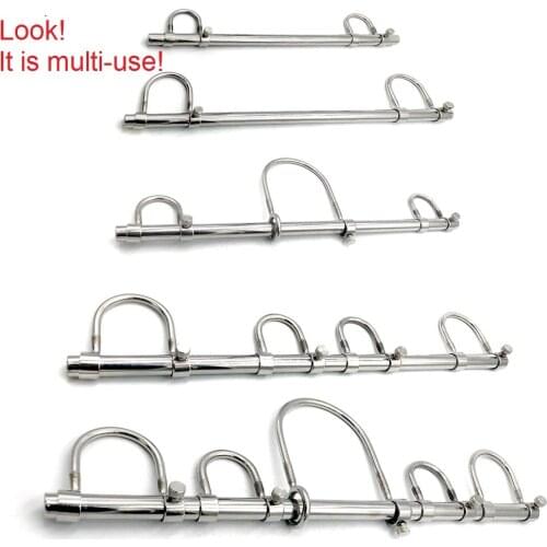 Multifunctional Adjustable Bondage Kneeling Torture Restraints Sets Stainless Steel Collar Wrist Handcuffs Ankle Cuffs Sex Toy 5