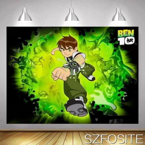 Cartoon Variation Super Junior Guard World Green Backdrop Boys Party Room Decoration Photography Photo Kids on Vinyl Background