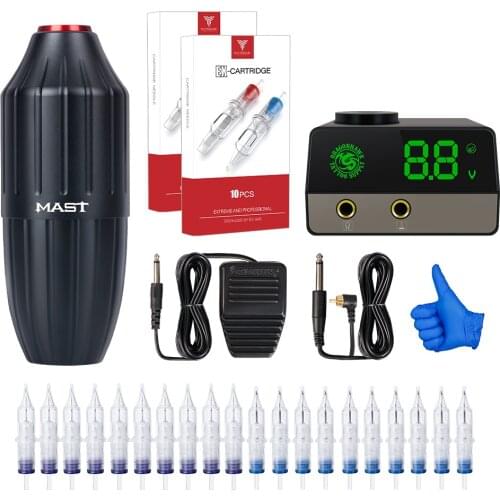 Dragonhawk Mast Top Tattoo Machine Set Kit Motor Rotary Pen Makeup Power Supply