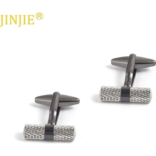 New Grey Metal Matte Cufflinks Custom Fashion Mens French Shirt Cufflinks Wholesale Personality Versatile Simple Jewelry Men