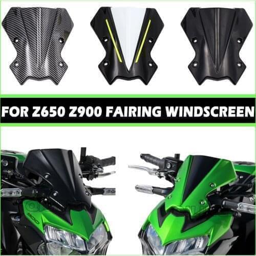 FOR KAWASAKI Z650 Z900 Z 900 Z 650 2020 New Carbon Fiber Nose Fairing Windscreen Air Wind Deflector Fairing Windscreen Deflector
