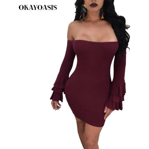 Модные трикотажные платья OKAYOASIS China At AliExpress