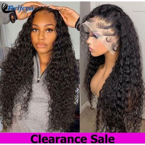 Transparent Water Wave Lace Frontal Wig Brazilian Water Wave HD 5X5 Lace Closure WiRecifeya 100% Remy Curly Human Hair Lace Wigs