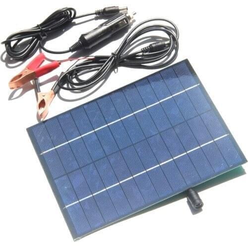 BUHESHUI 6.5W 12V 5V Portable Solar Panel Charger With USB DC 5521 Cable For 12V Car Boat Motor Battery Charger Free Shipping