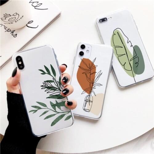 Simple Plum Blossom Leaf Cover For Xiaomi Poco M3 F3 X3 NFC Redmi Mi Note 10 S 10T 11 9 9S 9A 8 8T 7 6 5 Lite Pro Max Clear Case