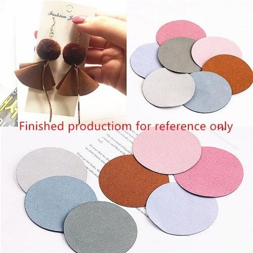 Diy jewelry making 50pcs/lot color printing geometry rounds shape microfiber handmade earring/garment/hair accessory