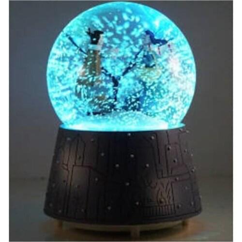 Snowflakes Merry Lovers Winter Tale Snow Globe Music Box Middle Size Luminous Musical