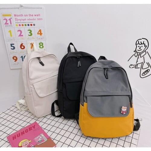 Stylish Ladies Nylon Zipper Shoulder Backpacks Women Pure Color Students School Bags Large Capacity Rucksacks