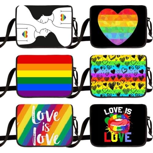 Pride Lgbt Gay Love Lesbian Crossbody Bag Fashion Messenger Bags Womens Rainbow Shoulder Bag Adult Protable Travel Bags