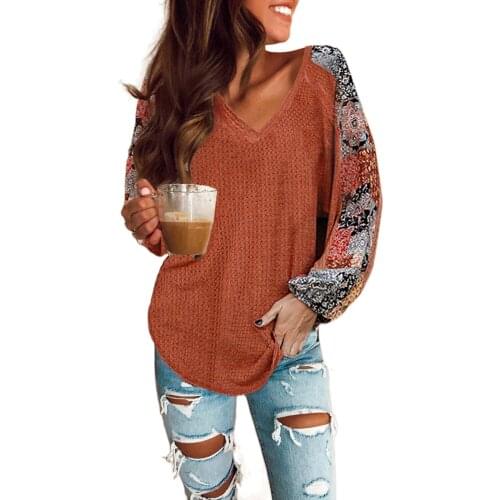 Long Sleeve Top Orange Contrast Eyelet Thermal Knit Blusas Mujer De Moda 2021 Women Clothing Blouse Roupas Femininas Femme Camis