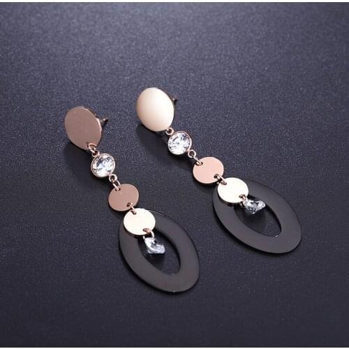Vintage Exaggerated Oval Earrings Womens Stainless Steel Jewelry Modern Womens Earrings 2021 Decorations for Girls Wholesale