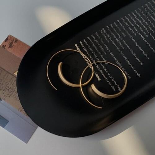 YAOLOGE 2021 Fashion Gold Color Geometric Hoop Earrings Vintage Big Round Circle For Women Gift Girls Party Jewelry Oorbellen