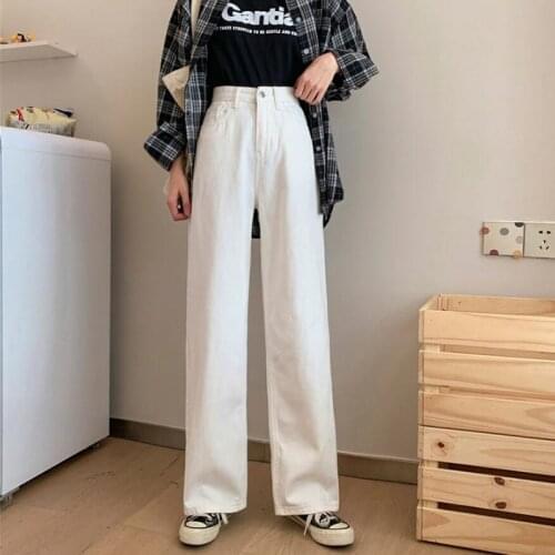 Woman Jeans 2021 Summer High Waist Wide Leg Denim Clothing Streetwear Vintage Fashion Harajuku Thin Loose Straight Pants