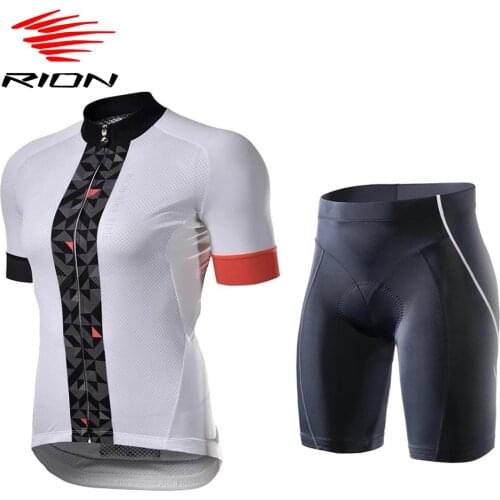 RION Womens Cycling Jersey Set MTB Mountain Bike Pad Shorts Bicycle Cycling Female Clothes Set Bicicleta Ciclismo Ropa mujer