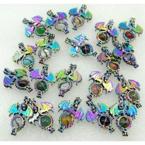 Woman Natural Stone aventurine Quartz Crystal amethyst Lucky bead Titanium Dragon Pendant for Diy Jewelry Making necklace10PC