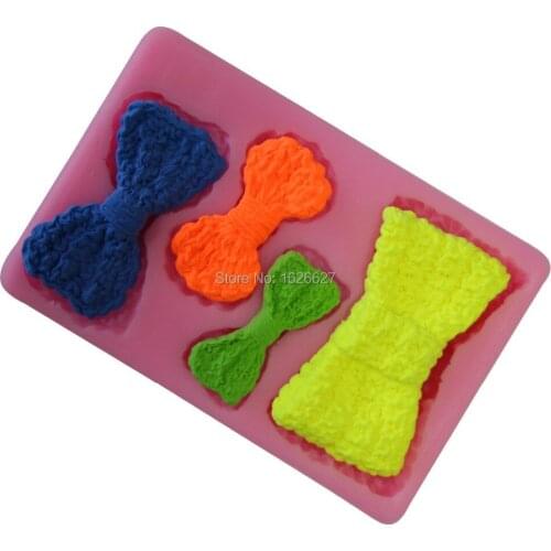 1PC Bowknot Pattern Fondant Cake Decorating Moldes Silicone 3D Styling Tools Party Decoration Mould For Soap Cake Mold