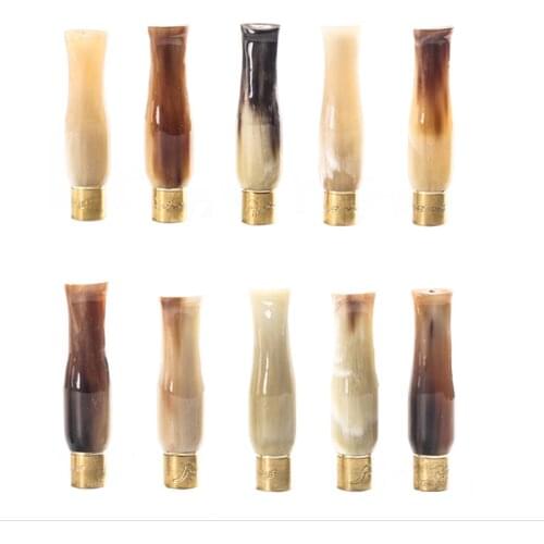 1pcs Cigarette Holder Smoking Pipe Bit Straight Filter Natural Yak Horn Cyclic Type Smoke Cigarette Filter
