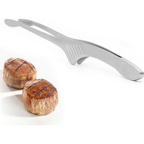 1pc Stainless Steel BBQ Tongs Thicken Non-Slip Metal Barbecue Tongs Steak Tong BBQ Kitchen Roasting Clamp Cooking Utensils Tongs