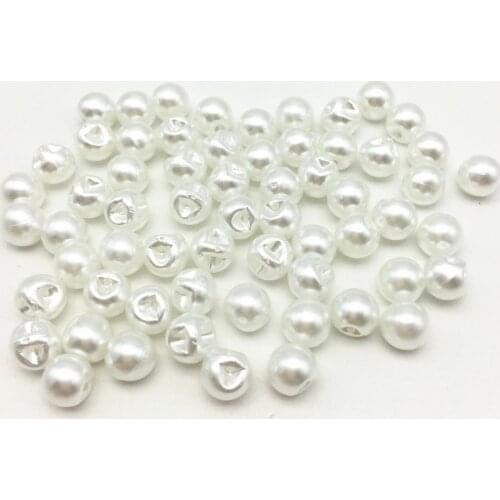 100pcs Ivory/White Faux Pearl 6mm Tiny Round Ball Buttons Sewing Garment Accessories Baby Fancy Dress Doll Button Jewelry Making