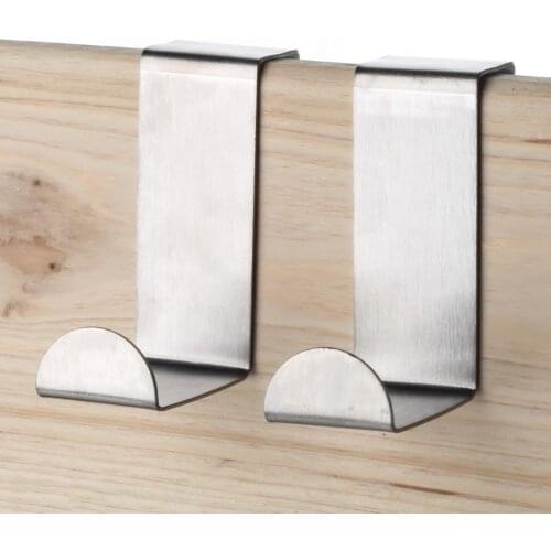 2PCS Stainless Steel Kitchen Cabinet Draw Hooks Kitchen Cabinet Draw Towel Clothes Pothook Clothes Hanger Holder
