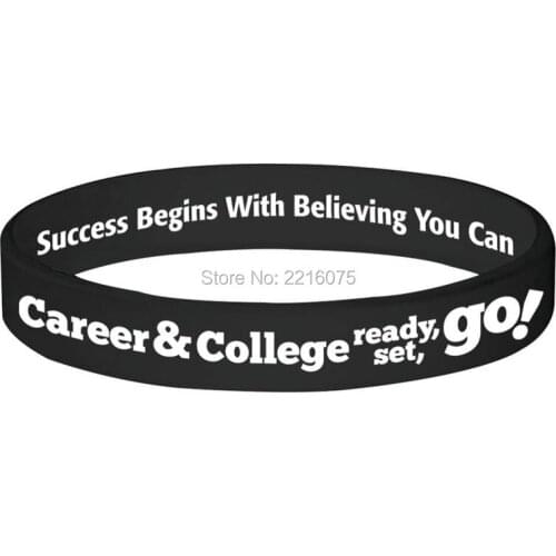 300pcs Career & College Ready, Set, Go! wristband silicone bracelets free shipping by DHL A
