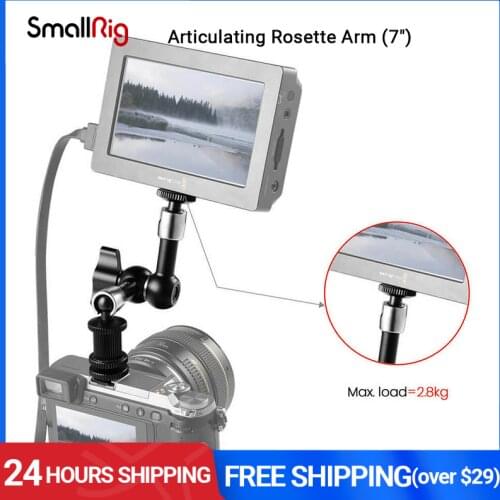 SmallRig 7 inch Articulating Rosette Arm With 1/4" Threaded Screw And Cold Shoe Extension Arm For DSLR Camera Cage Monitor -1497