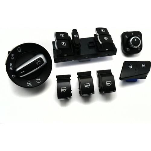 7PCS Window Headlight Mirror Door Control Switch Button For Volkswagen VW Passat B6 3C0962125B 5ND959565A 5ND941431B 5ND 959 857
