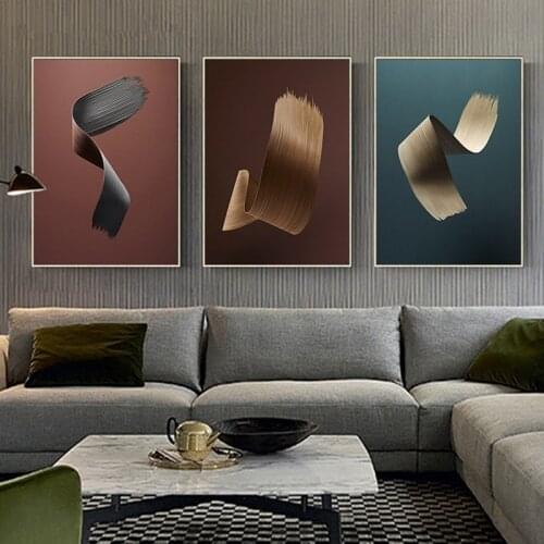 Abstract Dark Blue Red Picture Nordic Style Canvas Painting Simple Wall Artwork Modular Poster Hd Print Modern Home Decoration