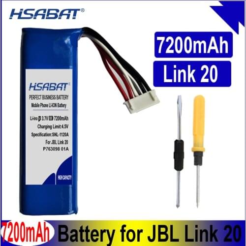 HSABAT P763098 01A 7200mAh Wireless Speaker Battery for JBL link 20 Batteries